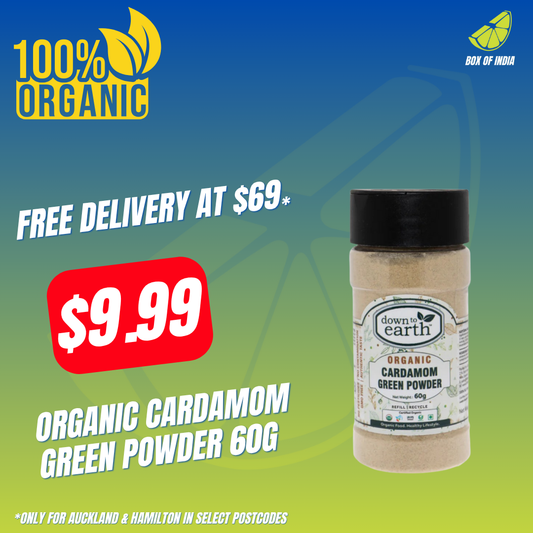Organic Cardamom Green Powder 60g (Down To Earth)