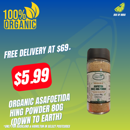 Organic Asafoetida Hing Powder 80g (Down To Earth)