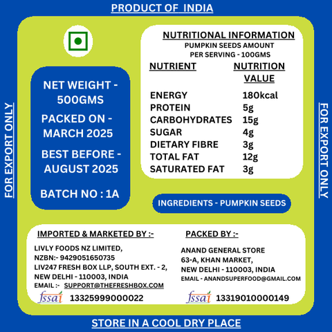 Pumpkin Seeds 500g (Livly Foods)