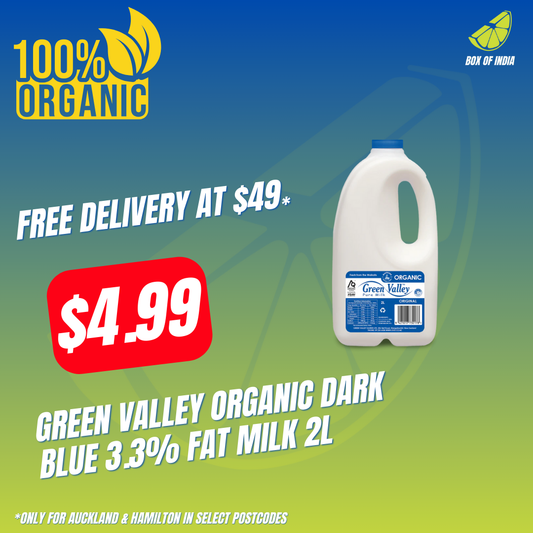 Green Valley Organic Dark Blue 3.3% Fat Milk 2L