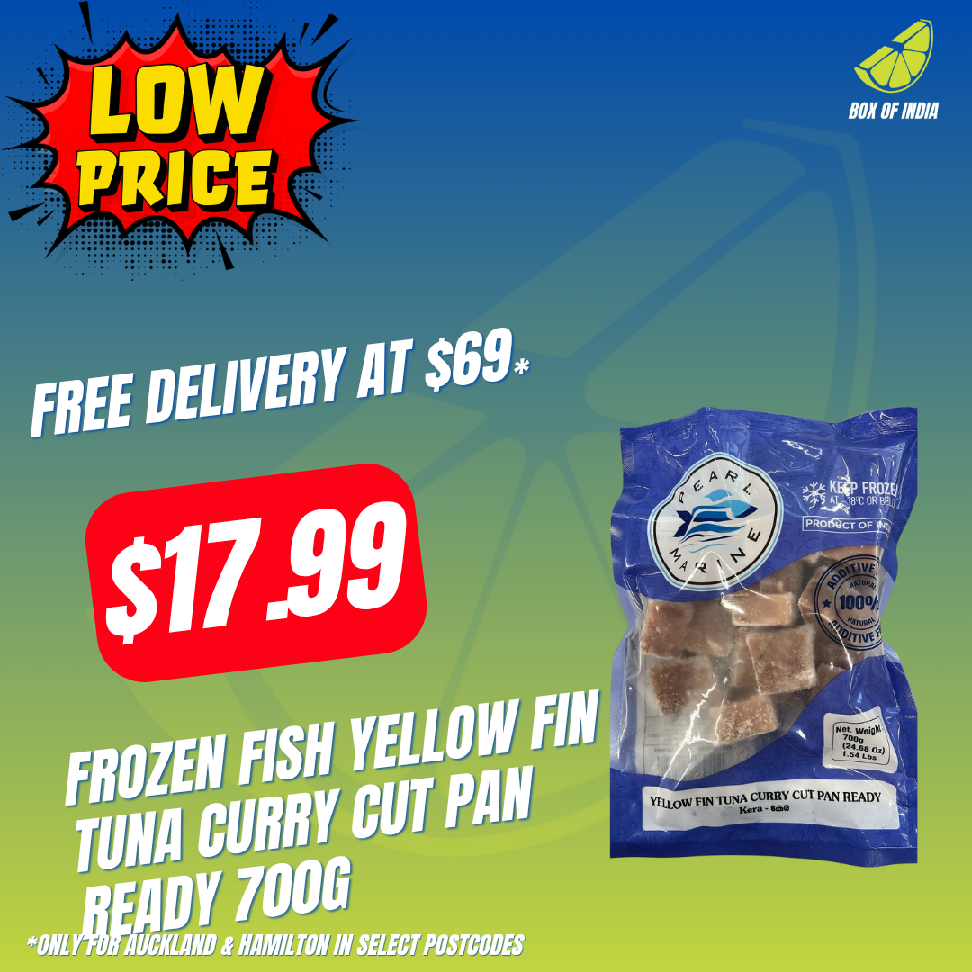Frozen Fish Yellow Fin Tuna Curry Cut Pan Ready 700g (Product of India)