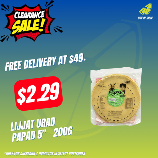 Lijjat Urad Papad 5" 200g