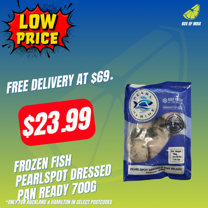 Frozen Fish Pearlspot Dressed Pan Ready 700g (Product of India)