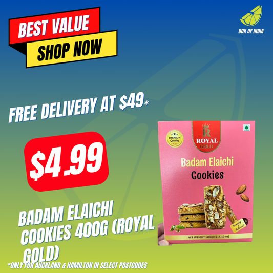 Badam Elaichi Cookies 400g (Royal Gold)