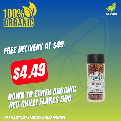 Organic Red Chilli Flakes 50g (Down To Earth)