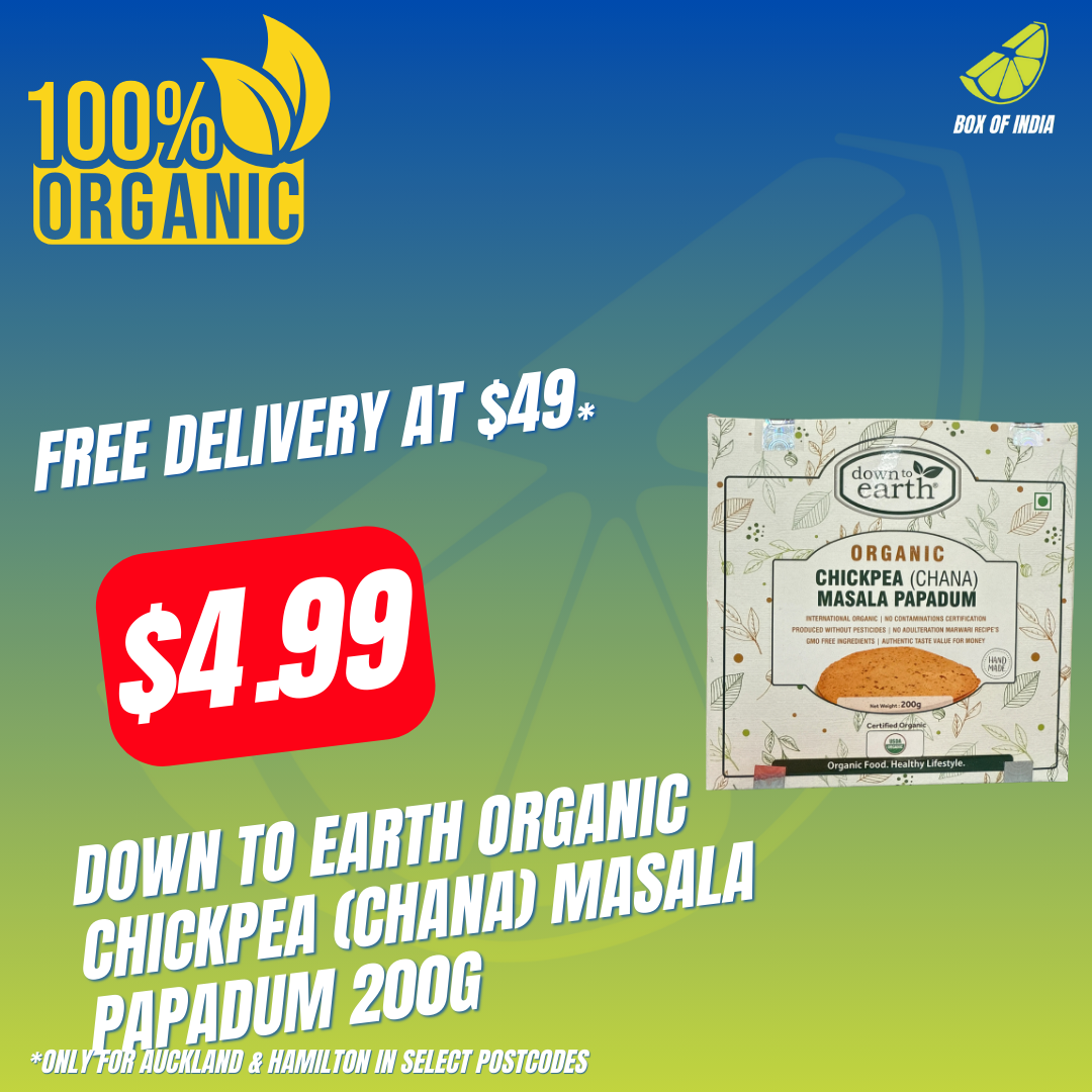 Organic Chickpea (Chana) Masala Papadum 200g (Down To Earth)