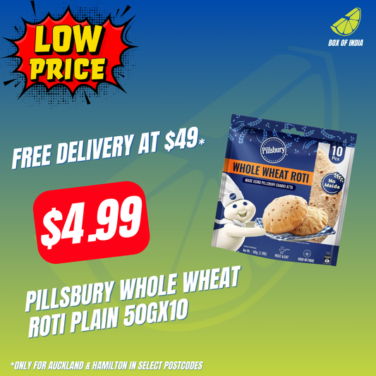 Pillsbury Whole Wheat Roti Plain 50gx10