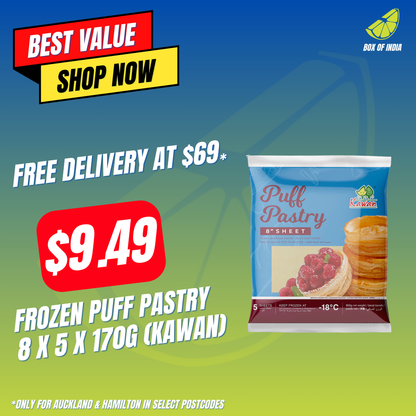 Frozen Puff Pastry 8 x 5 x 170g (Kawan)