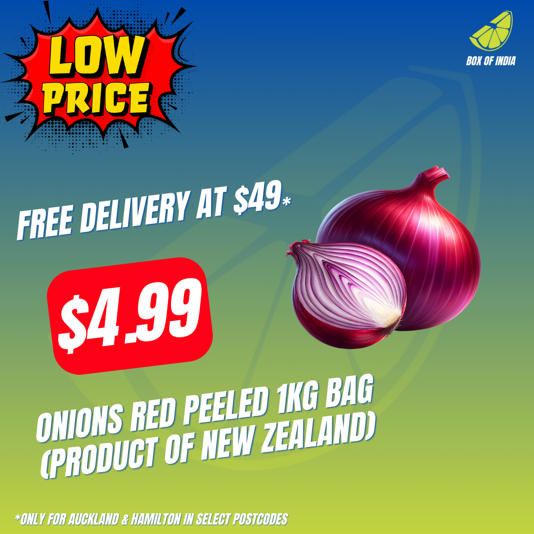 Onions Red Peeled 1kg Bag (Product of New Zealand)