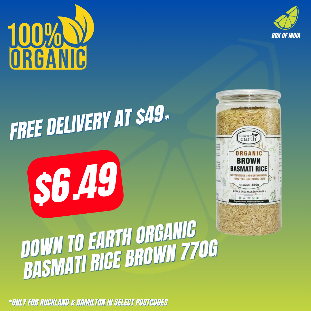 Organic Basmati Rice Brown 770g (Down To Earth)