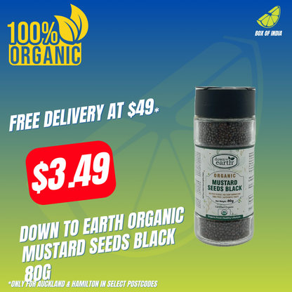Organic Mustard Seeds Black 80g (Down To Earth)