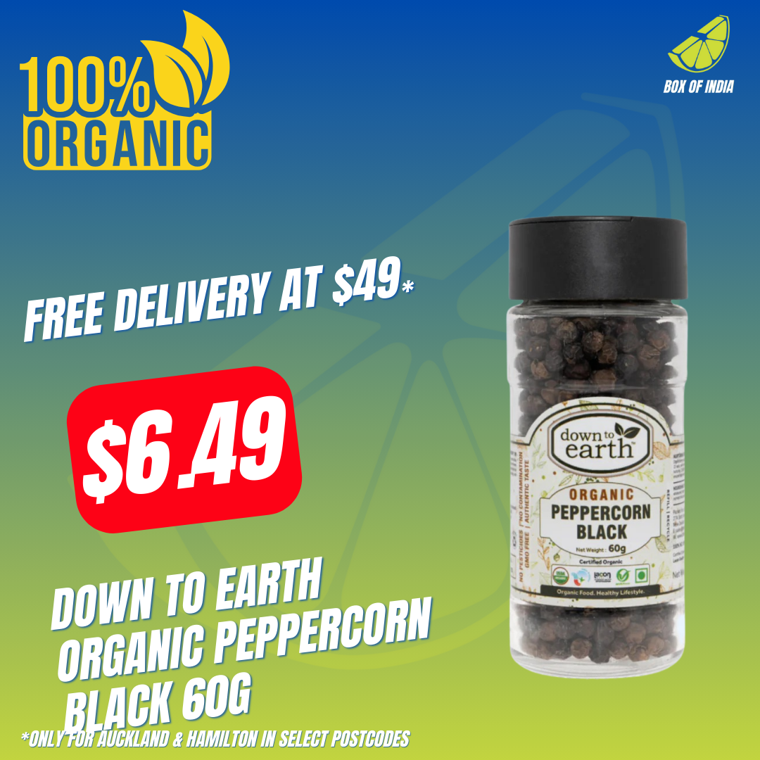Organic Peppercorn Black 60g (Down To Earth)
