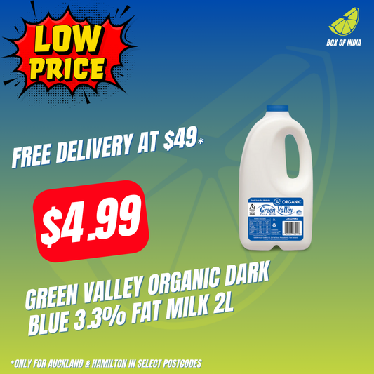Green Valley Organic Dark Blue 3.3% Fat Milk 2L