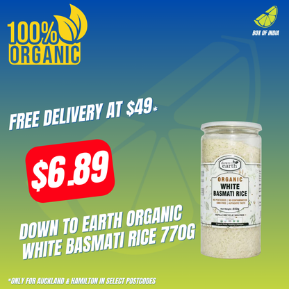 Organic White Basmati Rice 770g (Down To Earth)