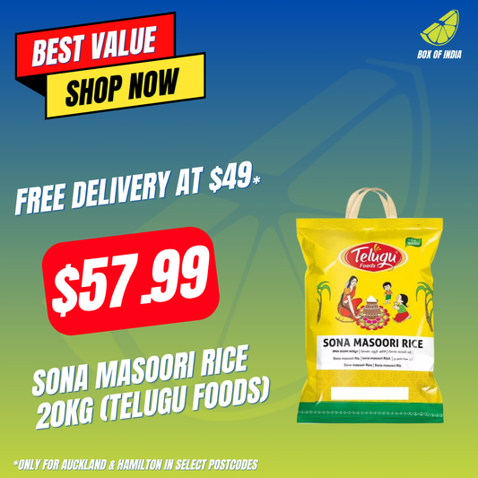 Sona Masoori Rice 20Kg (Telugu Foods)
