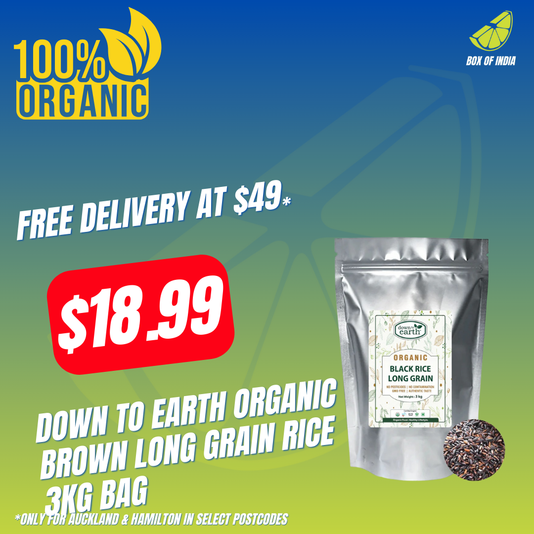 Organic Brown Long Grain Rice 3kg bag (Down To Earth)