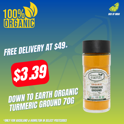 Organic Turmeric Ground 70g (Down To Earth)