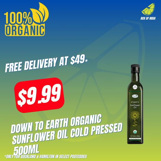 Down To Earth Organic Sunflower Oil Cold Pressed 500ml