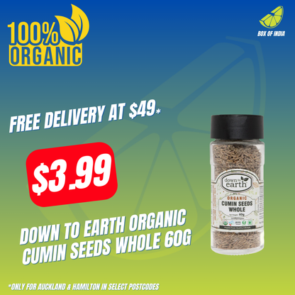 Organic Cumin Seeds Whole 60g (Down To Earth)