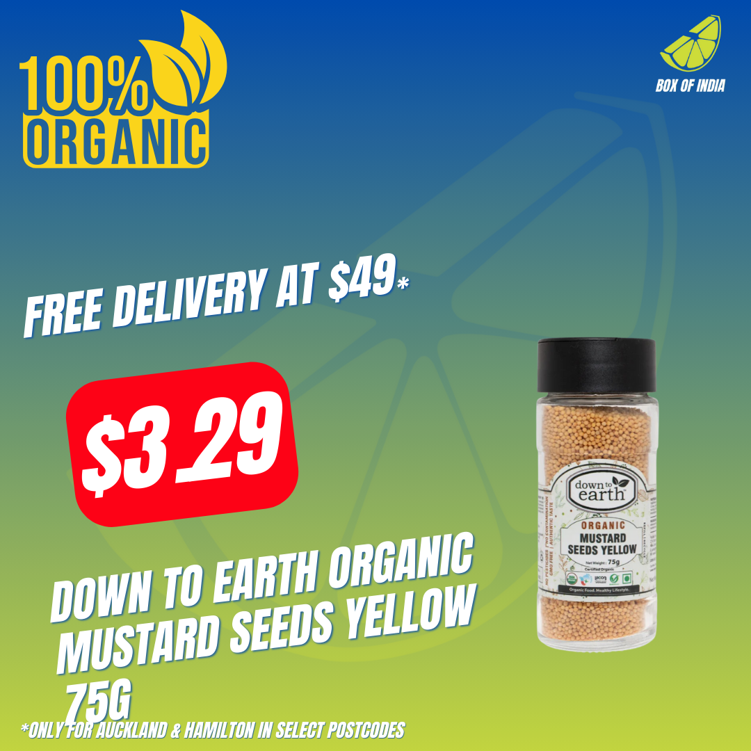 Organic Mustard Seeds Yellow 75g (Down To Earth)