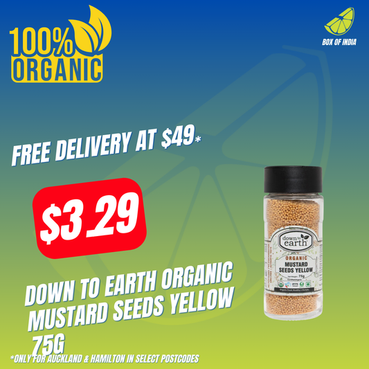 Down To Earth Organic Mustard Seeds Yellow 75g