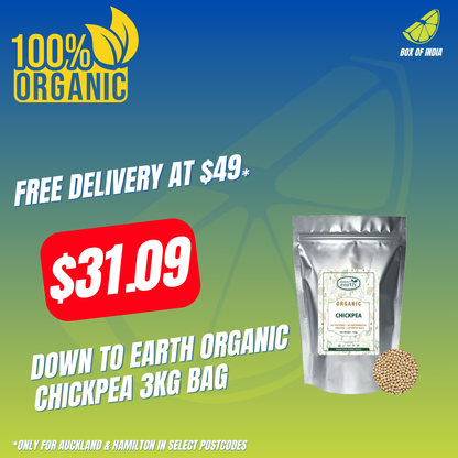 Organic Chickpea 3kg bag (Down To Earth)