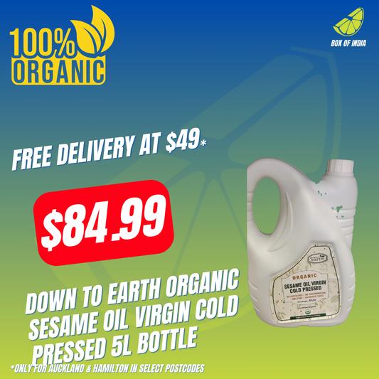 Down To Earth Organic Sesame Oil Virgin Cold Pressed 5L Bottle
