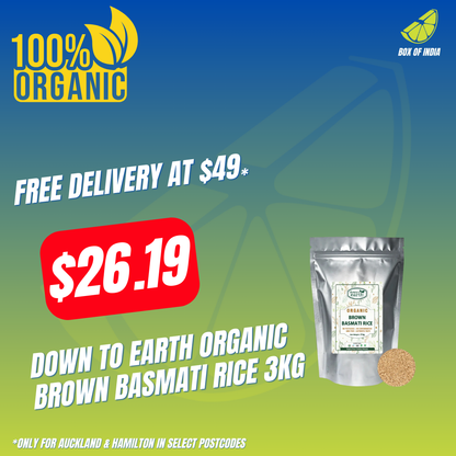 Organic Brown Basmati Rice 3Kg (Down To Earth)
