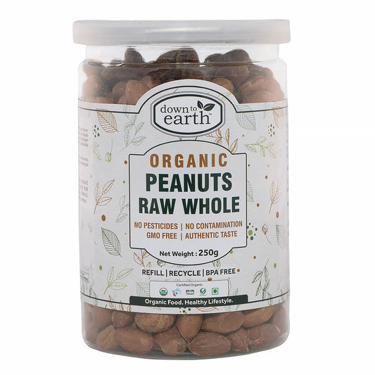 Down To Earth Organic Peanuts Raw Red Skin 250g