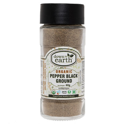 Organic Pepper Black Ground 60g (Down To Earth)