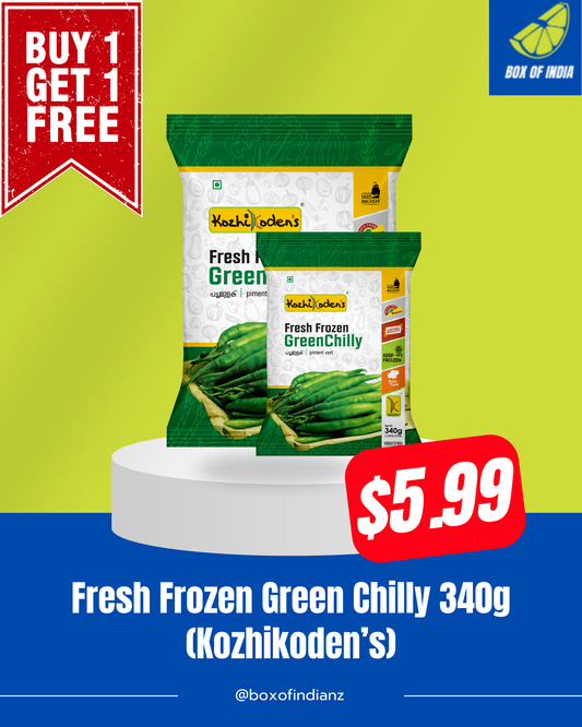 Frozen Green Chilly 340g (Kozhikoden’s)