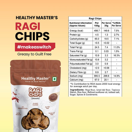Ragi Chips - Light and Crispy (Traditional Spice) 30g (Healthy Master)