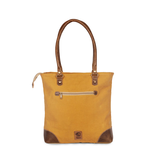 Petit A Petit Cotton Canvas Brown Bag