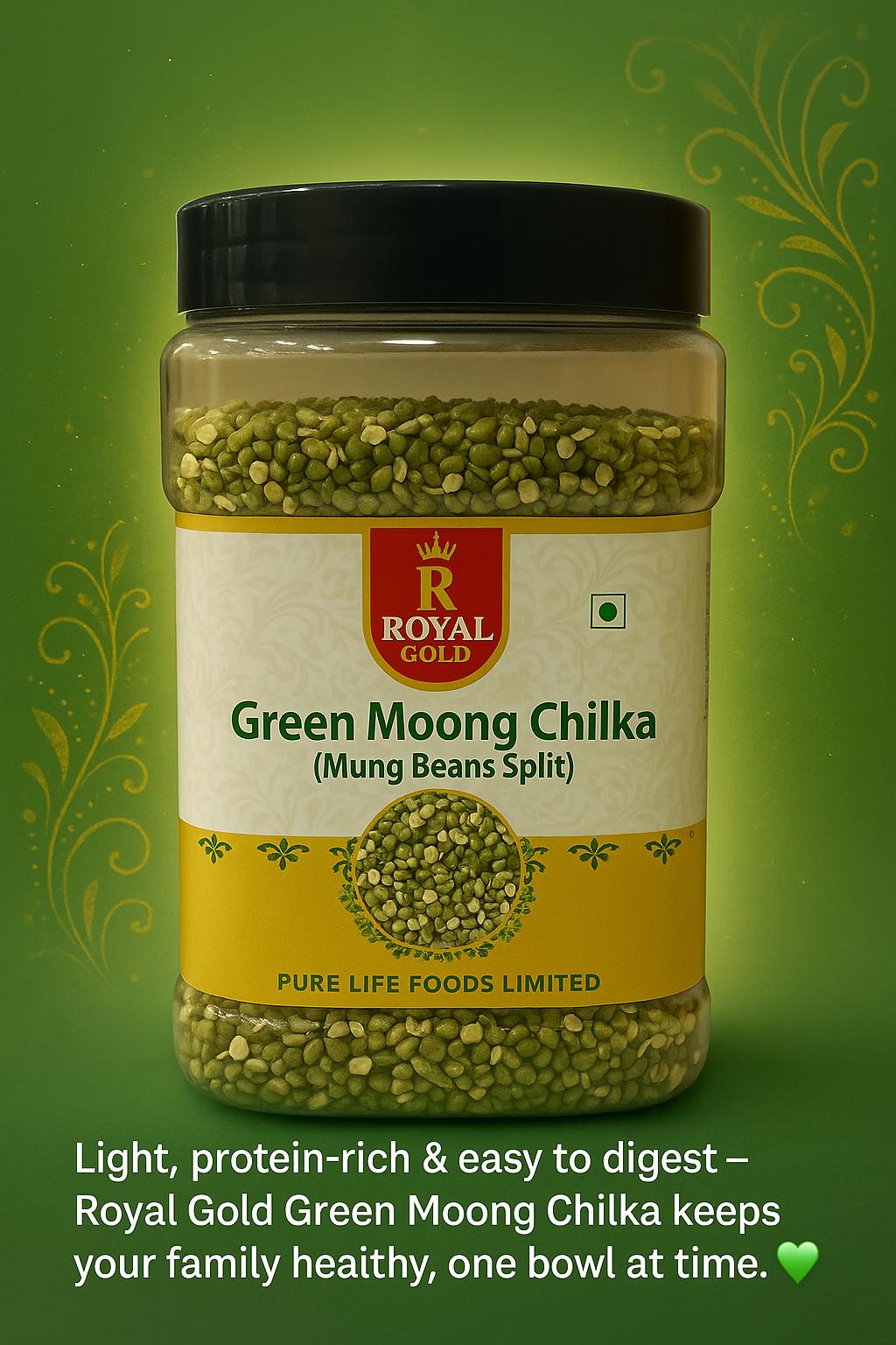 Moong Dal Jar 1 Kg (Royal Gold)