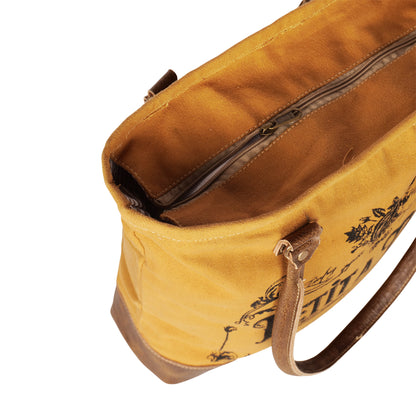 Petit A Petit Cotton Canvas Brown Bag