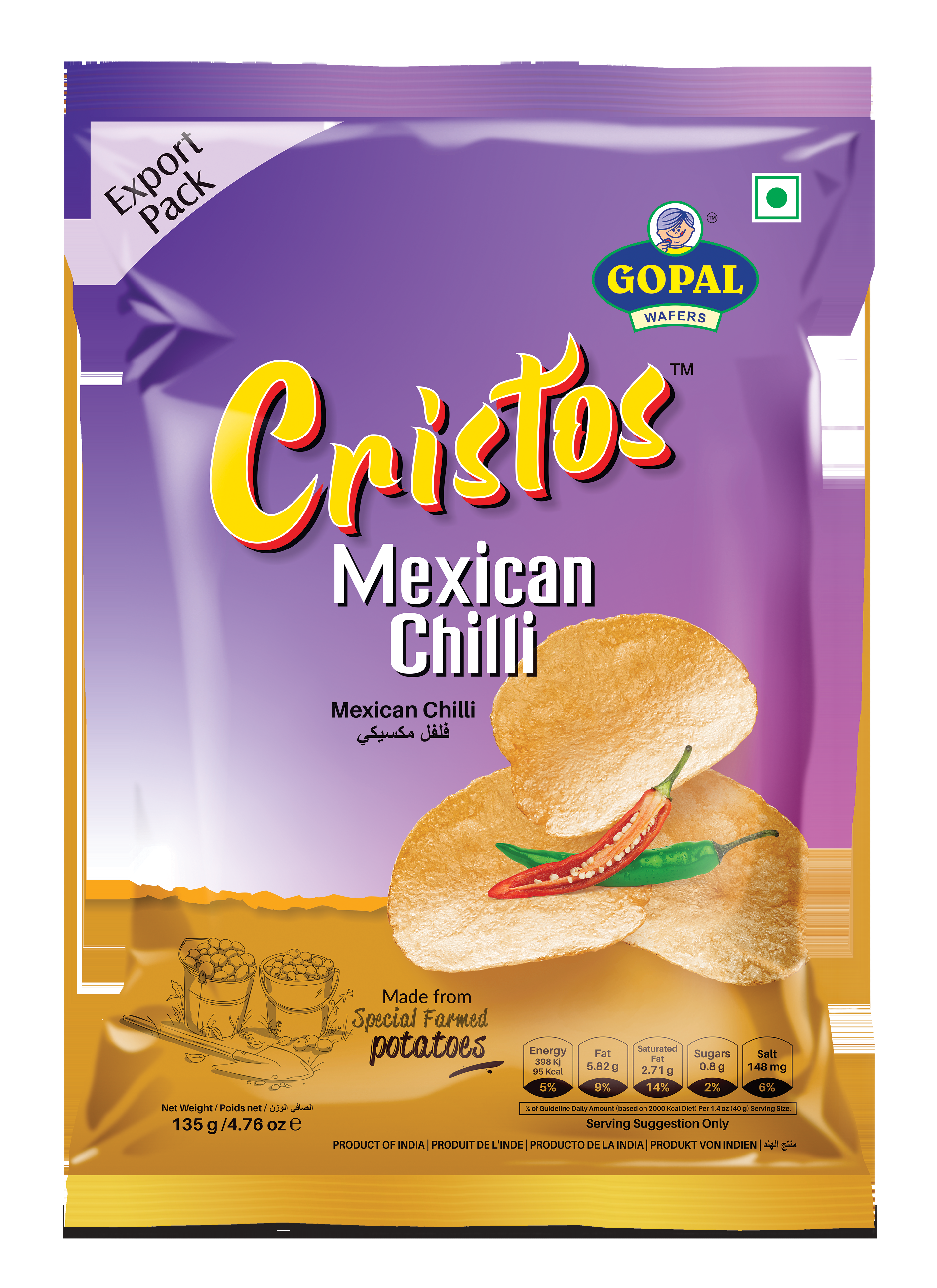 Gopal Snacks Cristos Mexican Chilli 135Gm