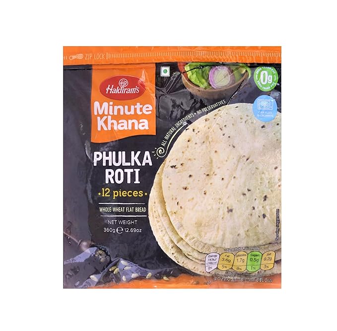 Frozen Phulka Roti 360g (Haldirams) – Box of India ANZ