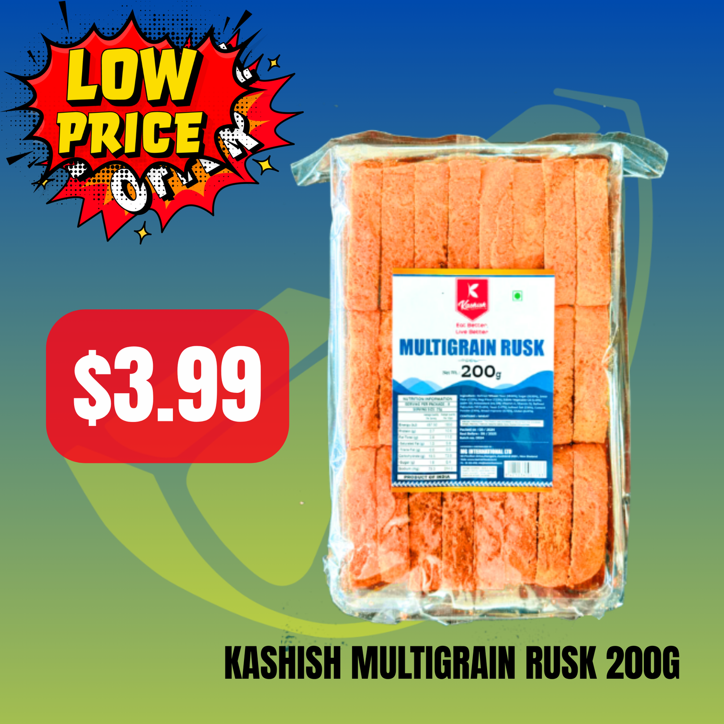 Kashish Multigrain Rusk 200g