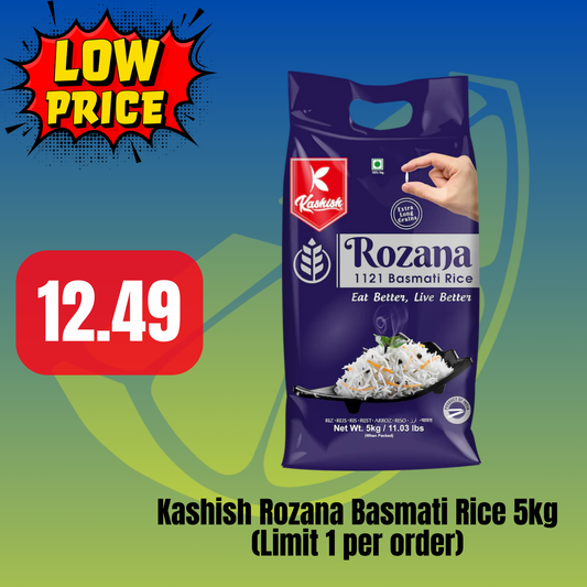 Kashish Rozana Basmati Rice 5kg (Limit 1 per order)