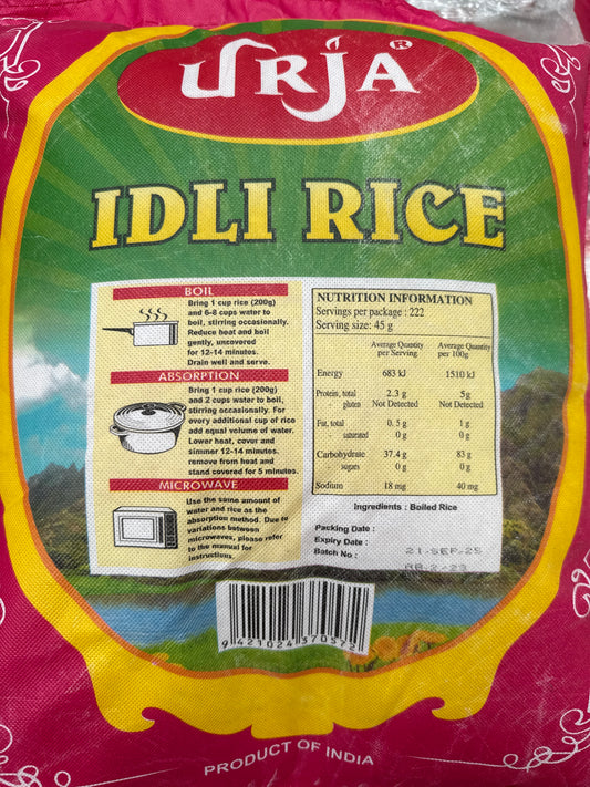 Urja Idli Rice (IR) 10kg (Only 1 per customer allowed)