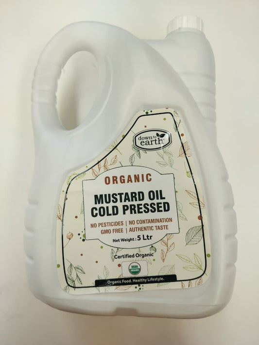 Organic Mustard Oil Cold Pressed 5L (Down To Earth)