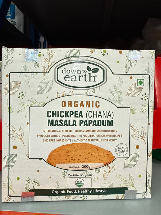 Down To Earth Organic Chickpea (Chana) Masala Papadum 200g