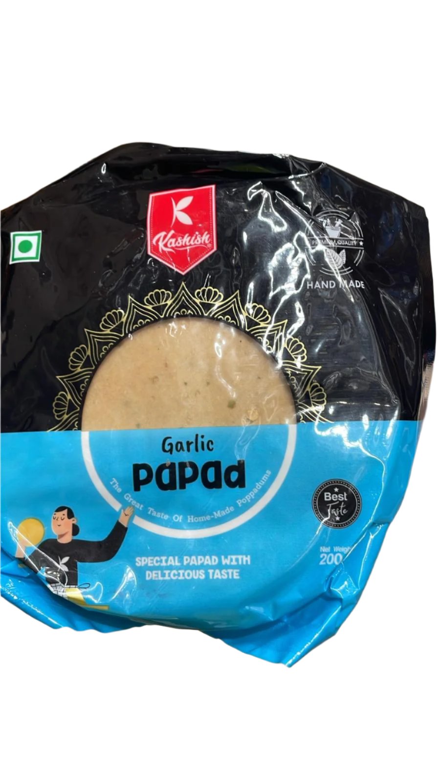 Kashish Garlic Papad 5" 200g (Expired)