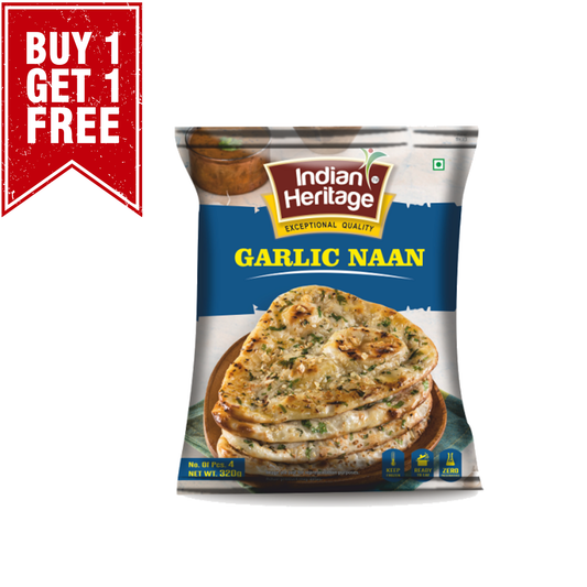 Frozen Garlic Naan 320g (Pack of 4) (Indian Heritage)