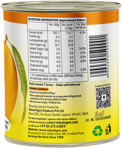 Swad Kesar Mango Pulp 850g (Sweetened)