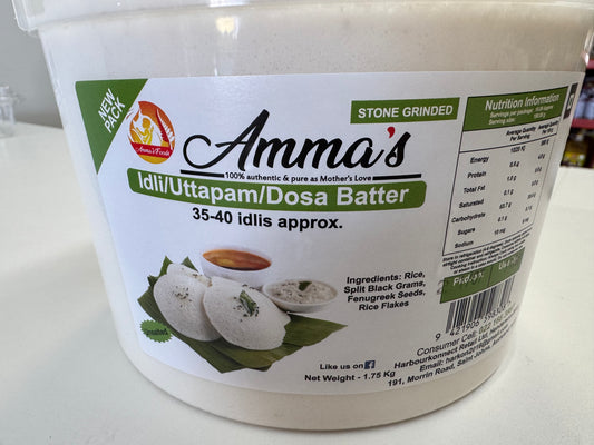 Amma's Stone Grinded Idli/Dosa/Uttapam Batter 1.75Kg (Unsalted)