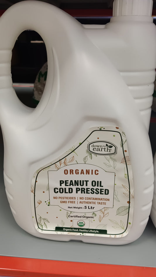 Organic Peanut Oil Cold Pressed 5L (Down To Earth)
