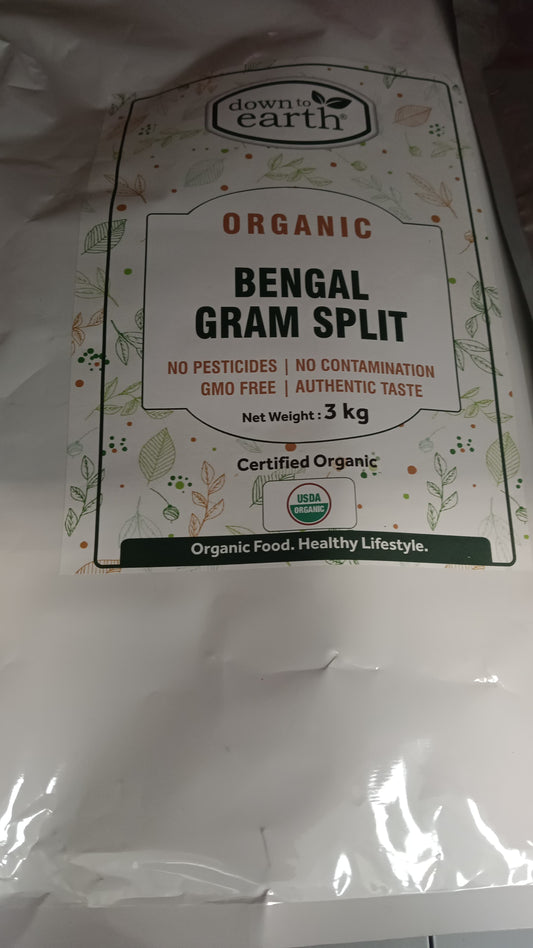 Down To Earth Organic Bengal Gram Split (Chana Dal) 3Kg