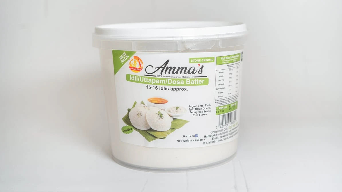 Amma's Stone Grinded Idli/Dosa/Uttapam Batter 750g (Unsalted)