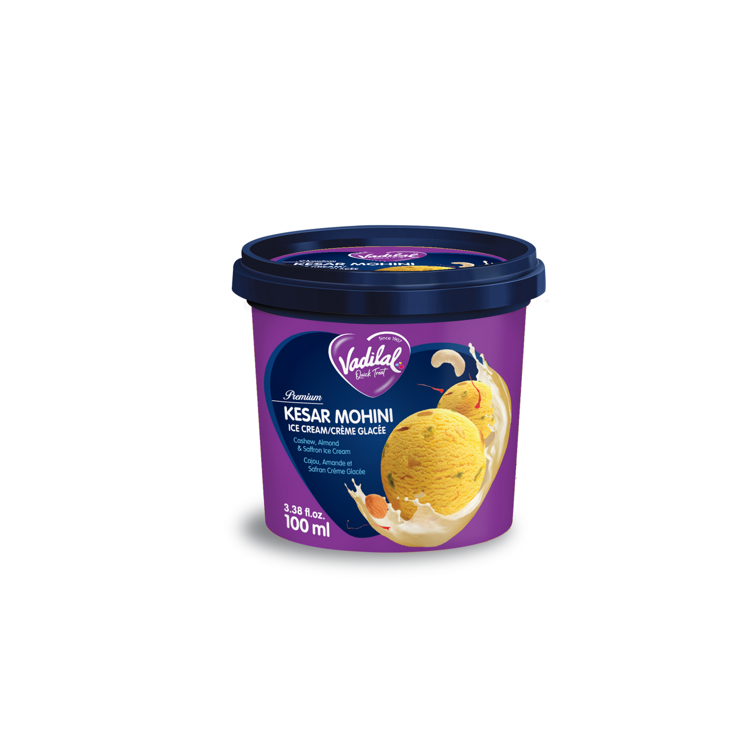Vadilal Kesar Mohini Ice Cream 100ml Tub